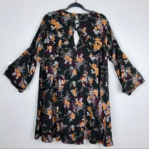 Wild At Heart Boutique Dark Floral Boho Dress- XL